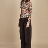 top in jersey a fiori IKAT TINY 339748 PINK farm rio 