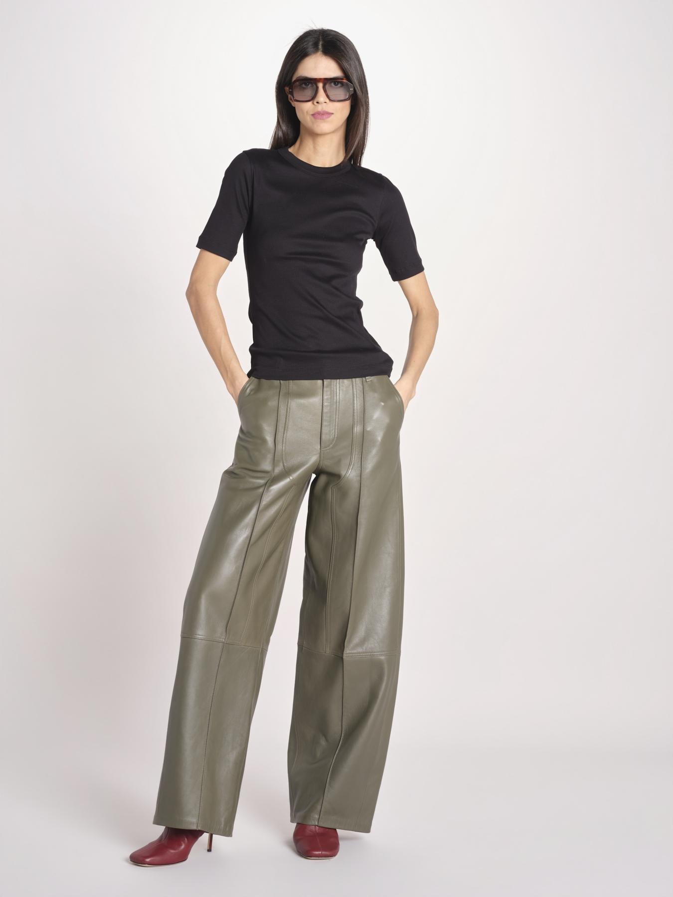 tshirt manica corta a costine KRISTIN IO1100X2351 BLACK BK999 ivy oak 