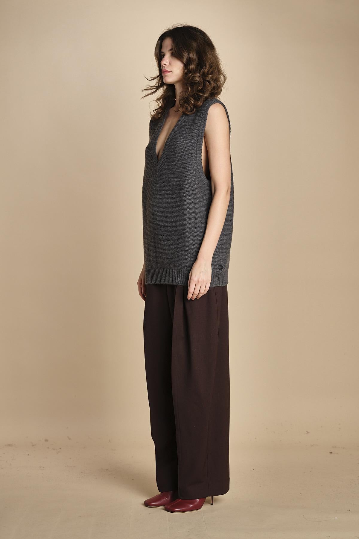 gilet over links MIL55 25024 GRIGIO SCURO milaura 