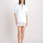 tunica con intarsi LEILA 730 WHITE sea ny 