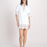 tunica con intarsi LEILA 730 WHITE sea ny 