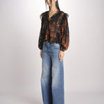 Camicia stampata con rouches LLAOLLAO MULTICOLR mes demoiselles 