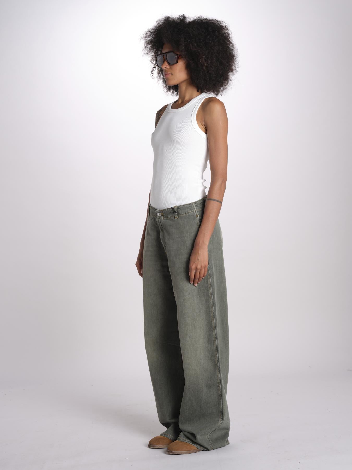 pantalone 5 tasche PIA DENIMCOLOR GREEN true avenue 