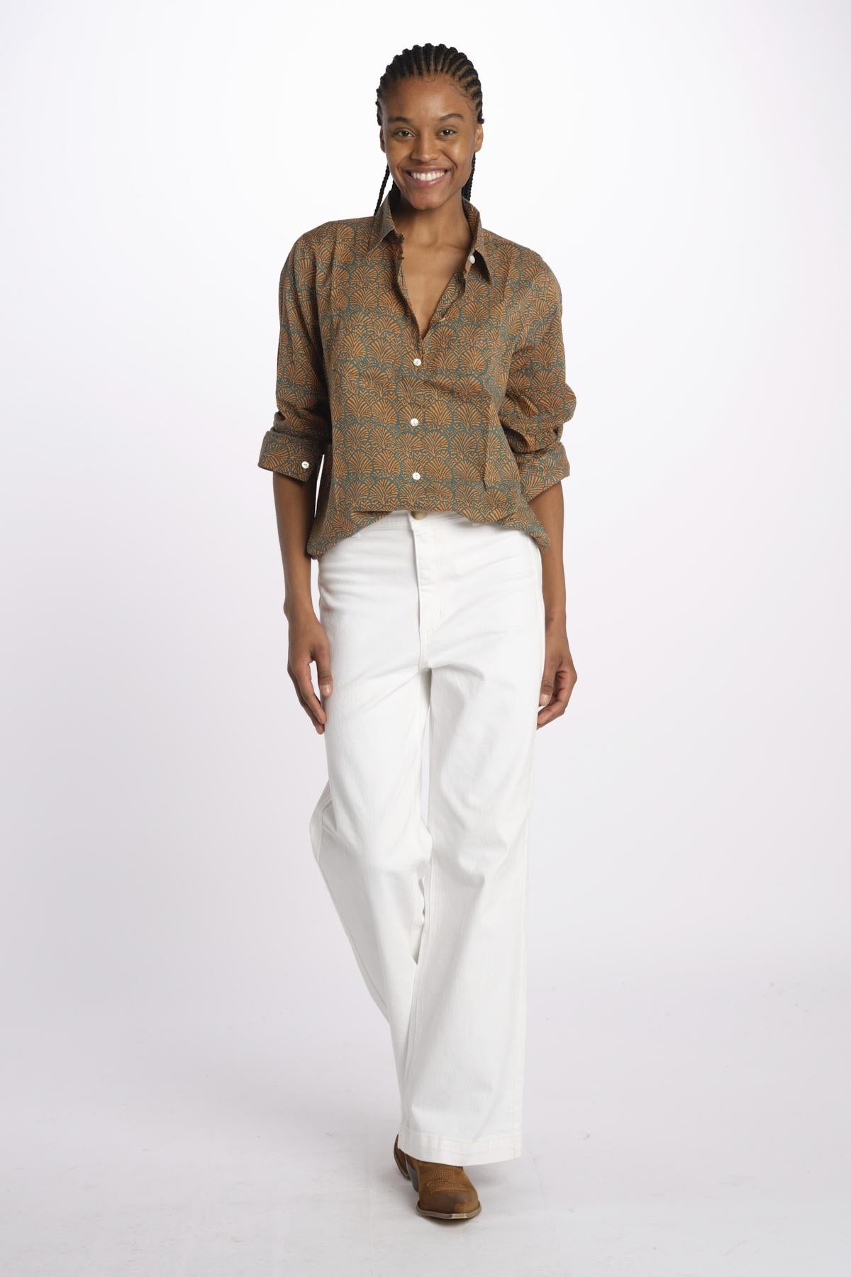 Camicia COQUILLAGES KIPRO 434Y terre rouge 