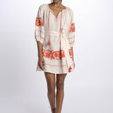 APPLIQU PAISLEY tunica fiori applicati by milaura. BE24877 PALE PINK ORANGE benaras soleil 