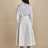 SEMI CIRCLE gonna a mezza ruota in seta E18J02 NS97 IVORY martin grant 