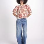 camicia manica sbuffo 344000 FLOWERFUL BEIGE 26040 farm rio 