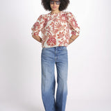 camicia manica sbuffo 344000 FLOWERFUL BEIGE 26040 farm rio 