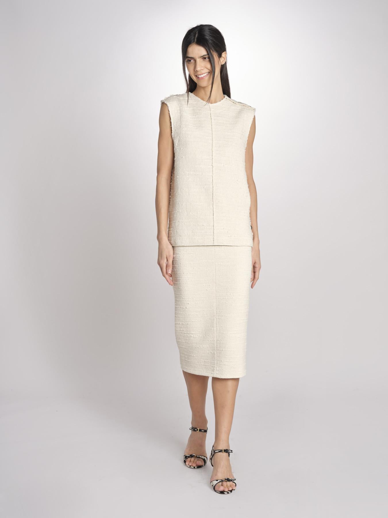 Top in bouclé T021-0248-1115 CREMA n21 