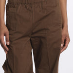 Pantalone PENSIL cotone con elastico PENSIL CHOCOLATE true avenue 