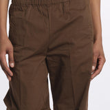 Pantalone PENSIL cotone con elastico PENSIL CHOCOLATE true avenue 