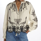 Camicia  KINGSLEY ricamo fiore 091 CREAM sea ny 