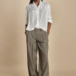 KATHERINE pantaloni piede de poule con pinces MJD217_A0CW16 BLK BRWN jejia 