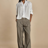 KATHERINE pantaloni piede de poule con pinces MJD217_A0CW16 BLK BRWN jejia 