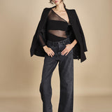 body monospalla in jersey e tulle SEX AND THE CITY BLACK undress code 