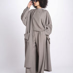 pantalone con tessuto diagonale U3011 TORTORA dusan 