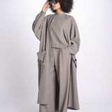 pantalone con tessuto diagonale U3011 TORTORA dusan 