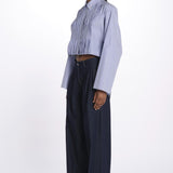 Camicia cropped IV SHIRT WHITEBLUE jejia 