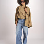 blousa con arriccio TSH0737IDRIS BEIGE VERT BEI4723S soeur 