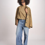 blousa con arriccio TSH0737IDRIS BEIGE VERT BEI4723S soeur 