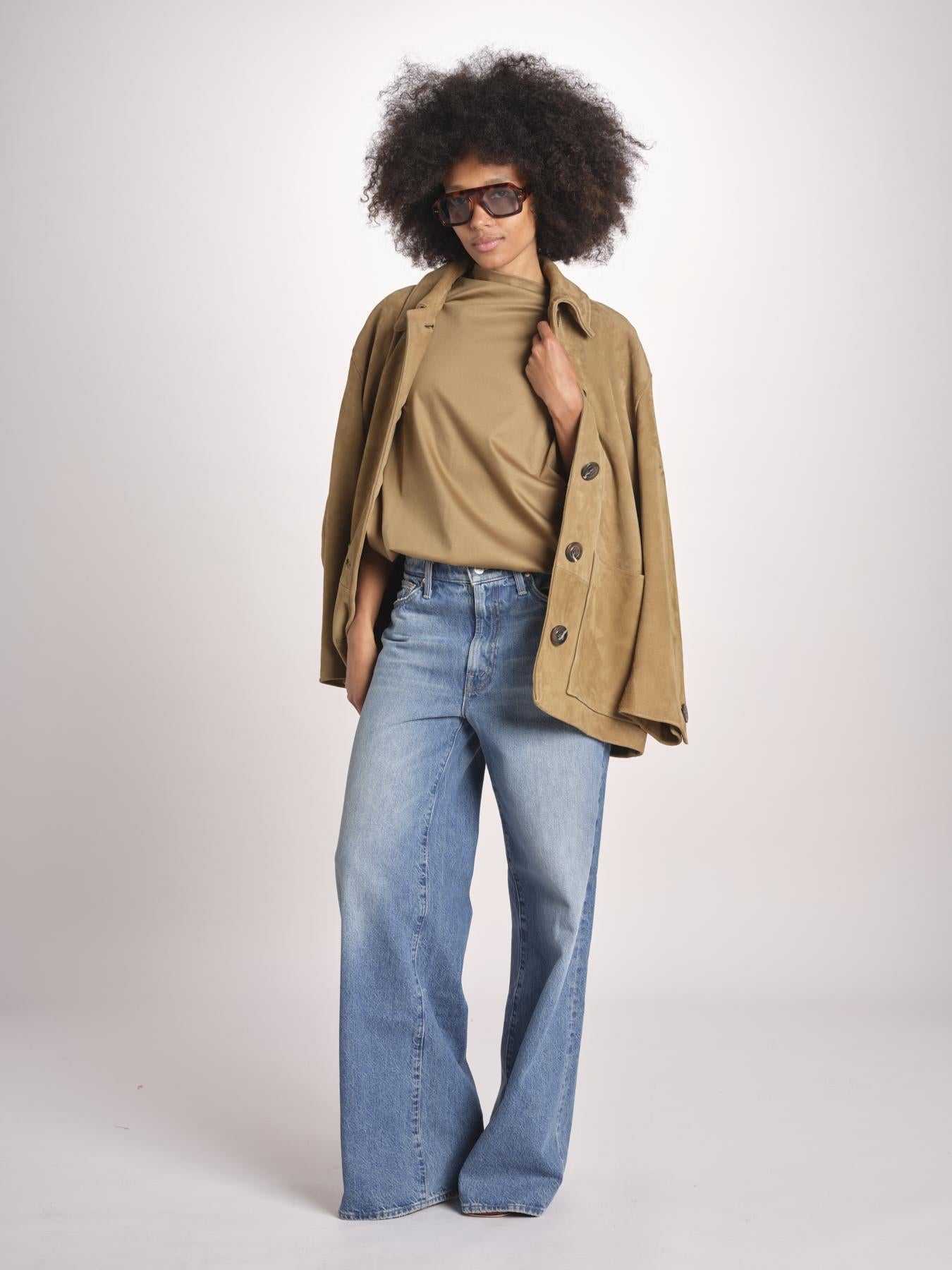 blousa con arriccio TSH0737IDRIS BEIGE VERT BEI4723S soeur 