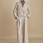 GRACE pantalone con pinces F25-040 092 DRIFWOOD oscar 