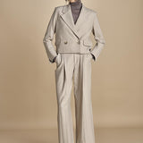 GRACE pantalone con pinces F25-040 092 DRIFWOOD oscar 