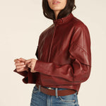 giacca di pelle bordeaux MALEN F19JL1 NAPPA BORDEAUX petar petrov 