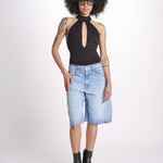 1239 BEAU body con allacciatura dietro e scollo profondo BEAU NERO undress code 