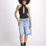 1239 BEAU body con allacciatura dietro e scollo profondo BEAU NERO undress code 