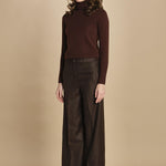 pantalone a vita bassa con elastico in lana e seta. ASTRID STR02 MORO nine in the morning 