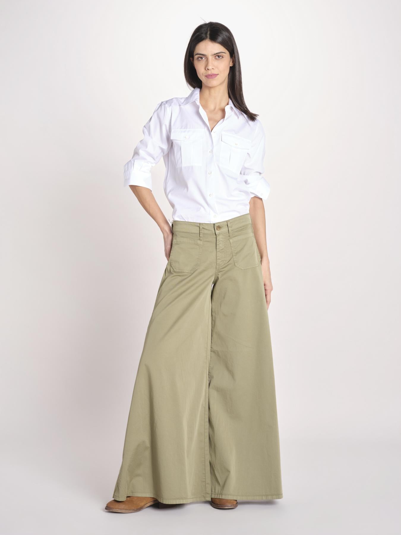 pantalone over 4 tasche GRACE XG02 169 OLIVA ps don't forget me 