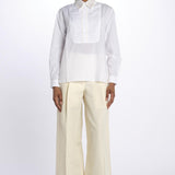 camicia con colletto in pailletes BE24552 WHITE milaura 