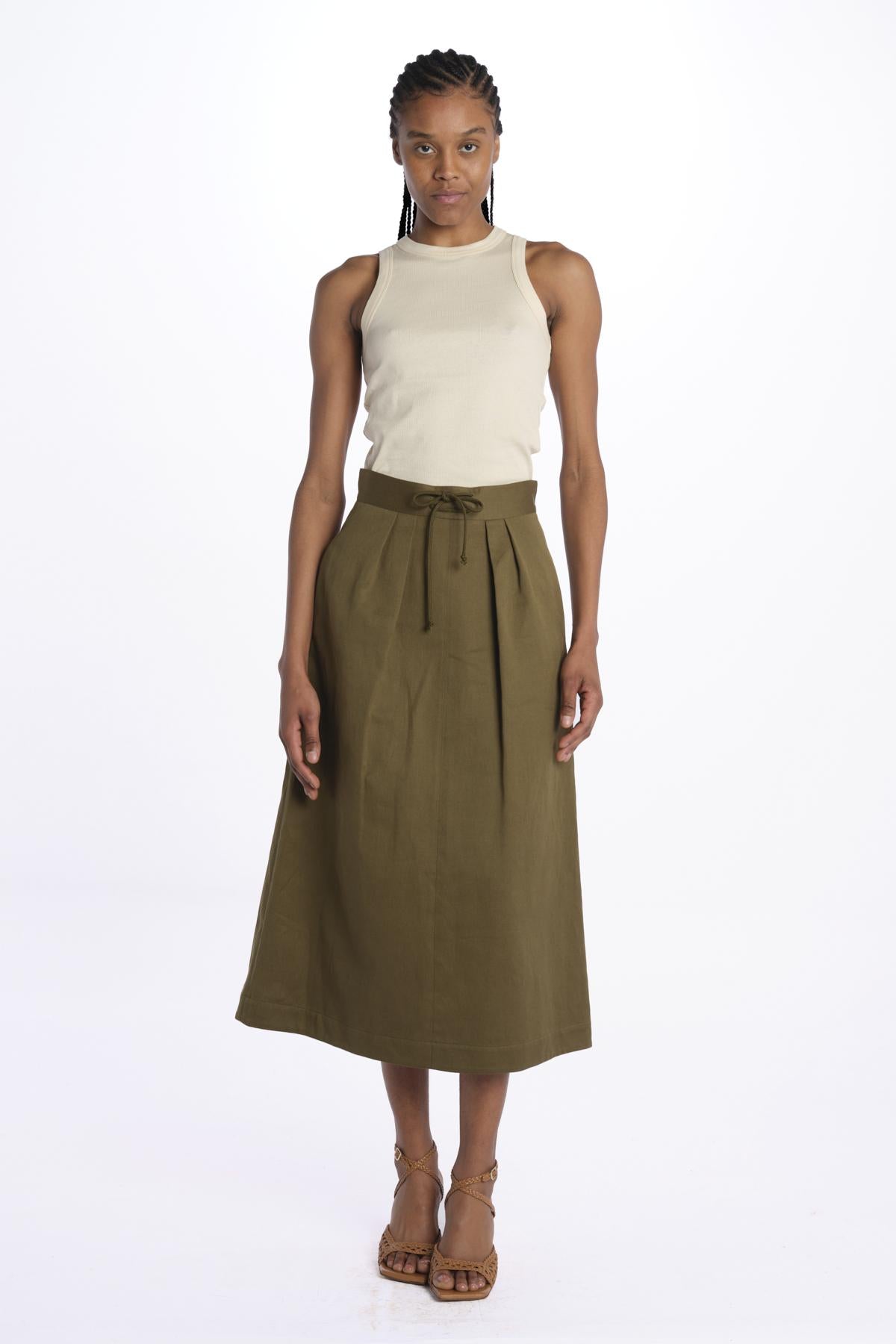 Gonna MAUDE con coulisse 14J518CO186 KHAKI ines de la fressange 