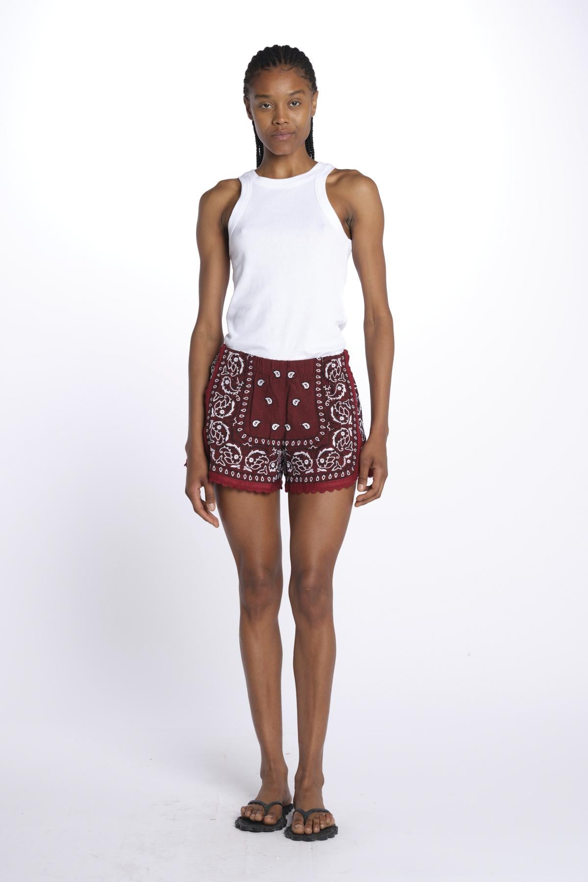 BANDADA SHORT con passamaneria BANDANA SHORT BORDEAUX orsina 