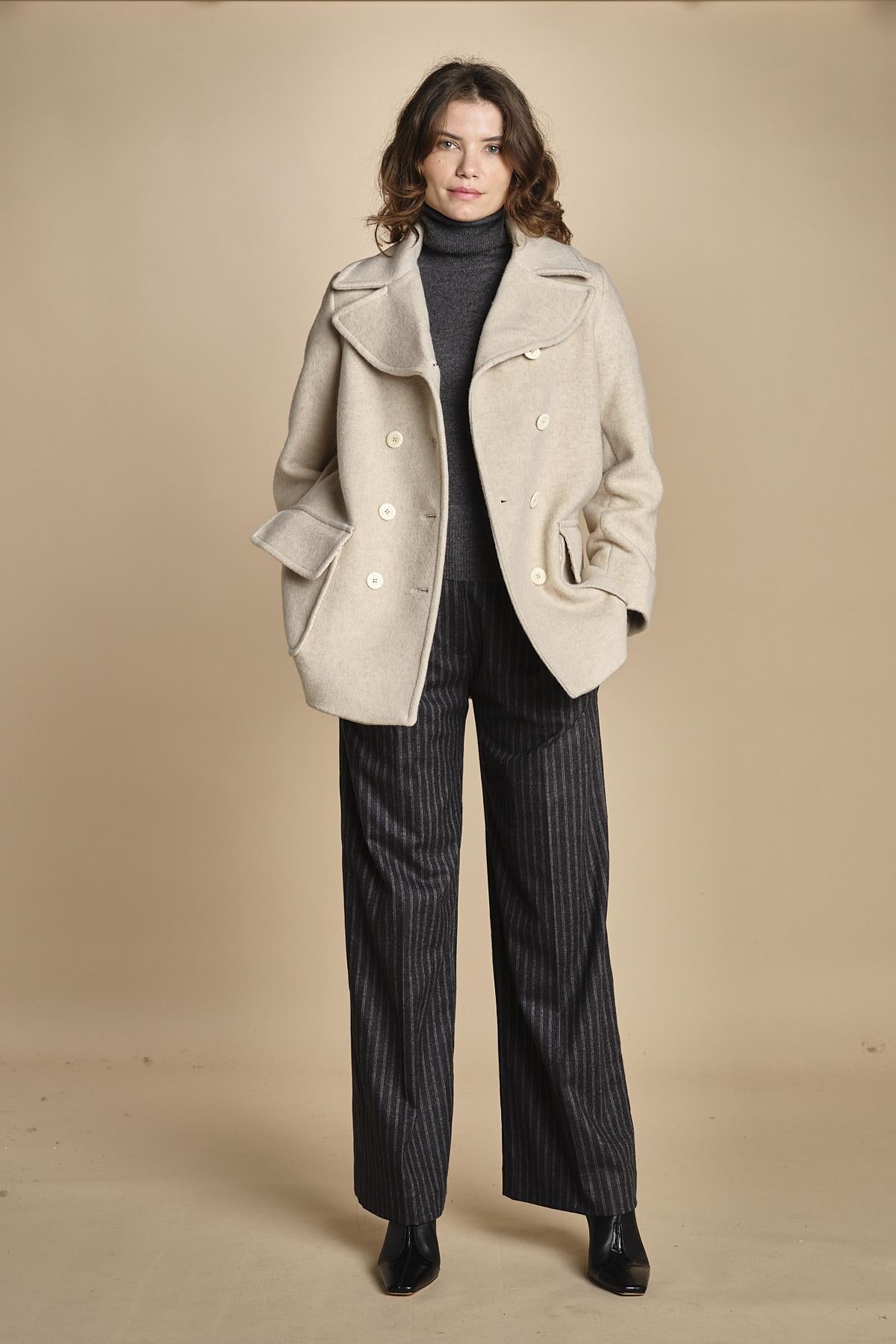 peacoau doppiopetto 15M005WO024 P120 CREAM ines de la fressange 