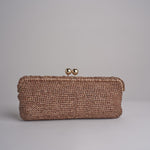 clutch lunga in paglia CORA CROCHET W05 CORTECCIA via mail bag 