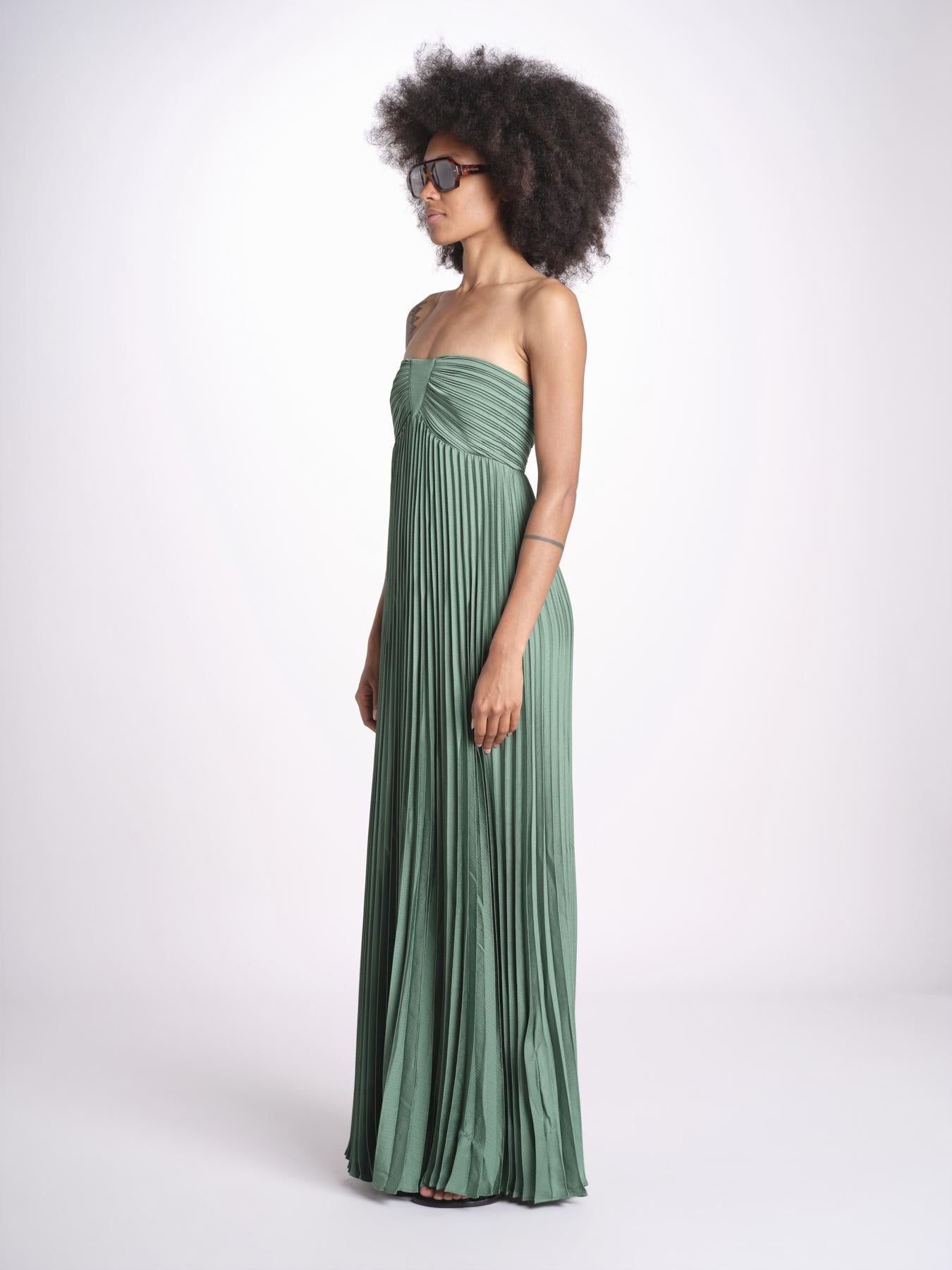abito lungo plisse WILLOW VERT ba&sh 