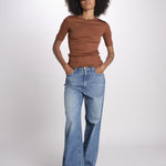 tshirt manica corta a costine KRISTIN IO1100X2351 TOBACCO BR208 ivy oak 