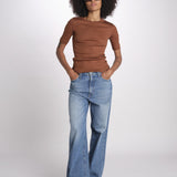 tshirt manica corta a costine KRISTIN IO1100X2351 TOBACCO BR208 ivy oak 