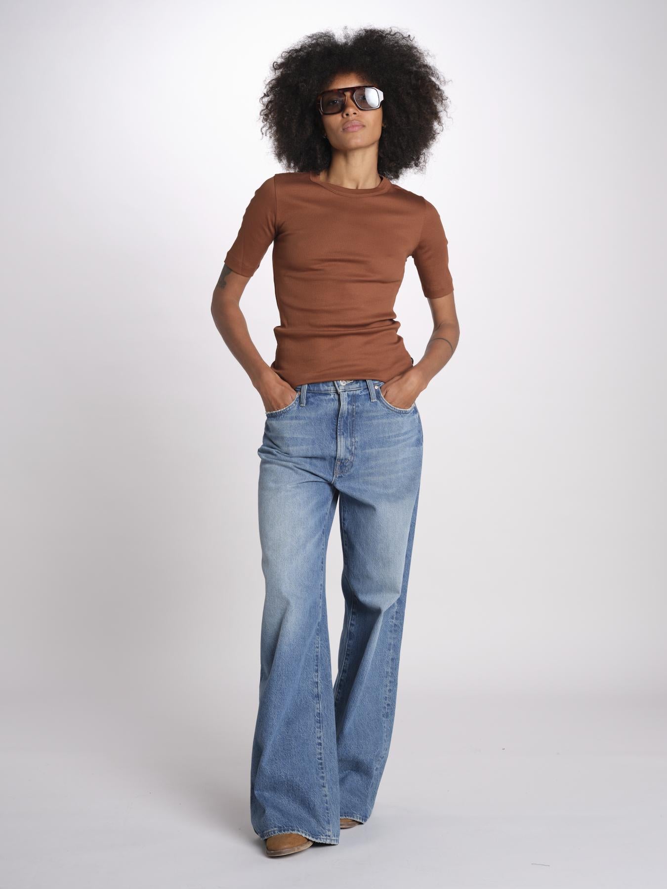 tshirt manica corta a costine KRISTIN IO1100X2351 TOBACCO BR208 ivy oak 