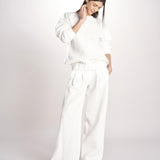 pantalone over effetto waffle KATHERINE MJD27_SHUKU3 WHITE WAFFLE jejia 
