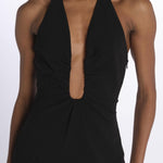 Abito ALUSIA lungo scollato double OND24DR066 BLACK misha 