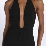 Abito ALUSIA lungo scollato double OND24DR066 BLACK misha 