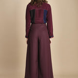 pantalone con sfondo piega BY_1779P BURGUNDI bodice 