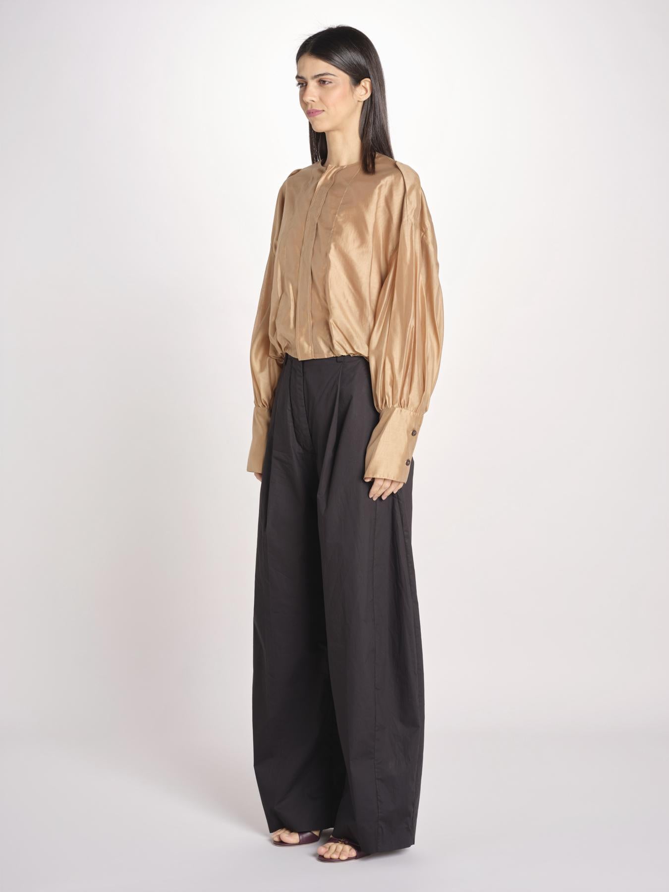 camicia in mussola con manica a sbuffo DIANA 4007 T0161 NUDE T0045 the latest 