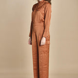 tuta in raso con zip CARMY PRALINE ba&sh 