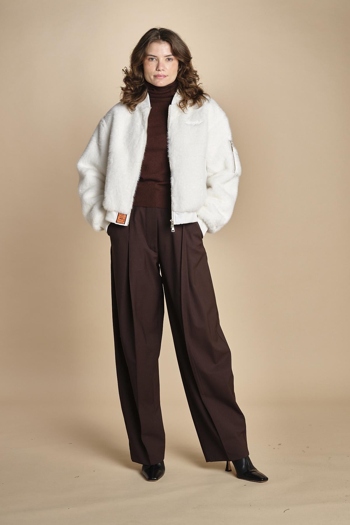 bomber in ecopelliccia BWSEWARDF5 WHITE bombers original 