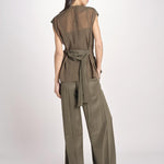 top in seta con tasche e fascia JF009657 PALM LEAF 2308 joseph 