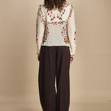 camicia con inserti in pizzo BERRY GARDEN 339854 CREAM farm rio 